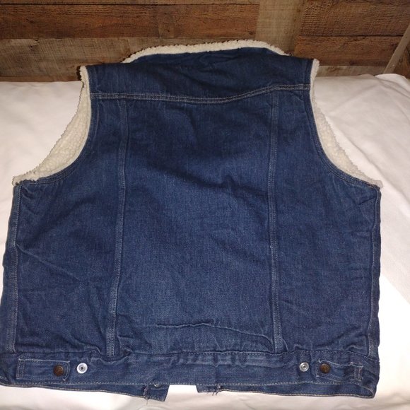 Vintage Sears Roebuck Denim Vest -wool liner - Picture 3 of 4